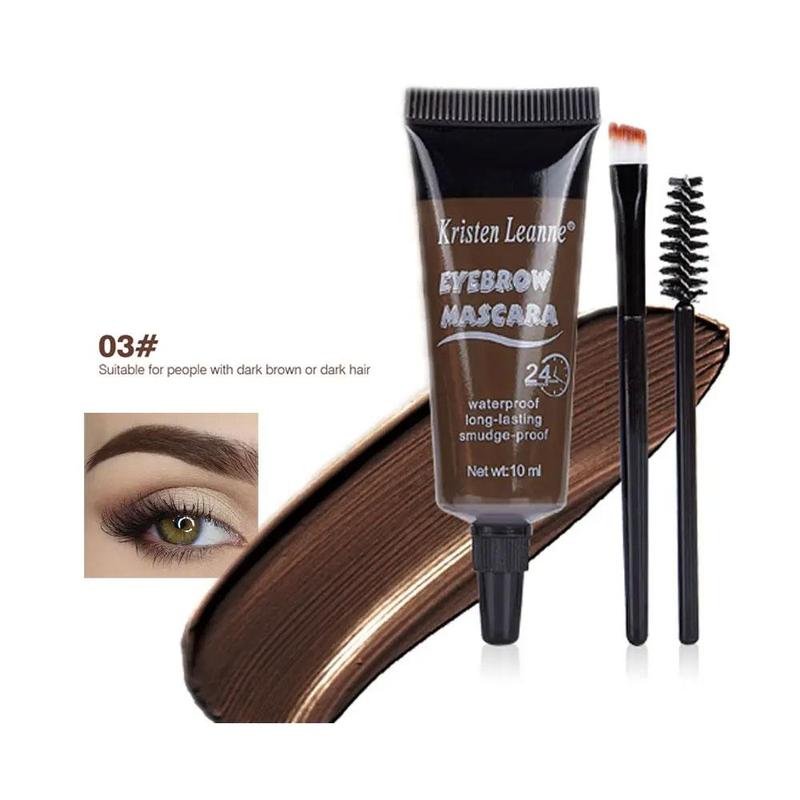 Eyebrow Makeup Kit, 1 Count Eyebrow Setting Cream & 1 Count Eyebrow Dye Glue & 2 Counts Eyebrow Brush, Waterproof Long Lasting Eyebrow Styling Tool for Women