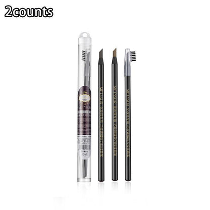 Eyebrow Pencil & Brush Set, 2 Counts/set Waterproof Eyebrow Pencil with Eyebrow Brush, Smudge Proof Brow Shaping & Filling Brow Pencil for Women